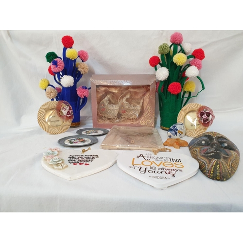 213 - Collection of Assorted Ornaments; Figurines, Hand Craft etc in Large Wicker Basket