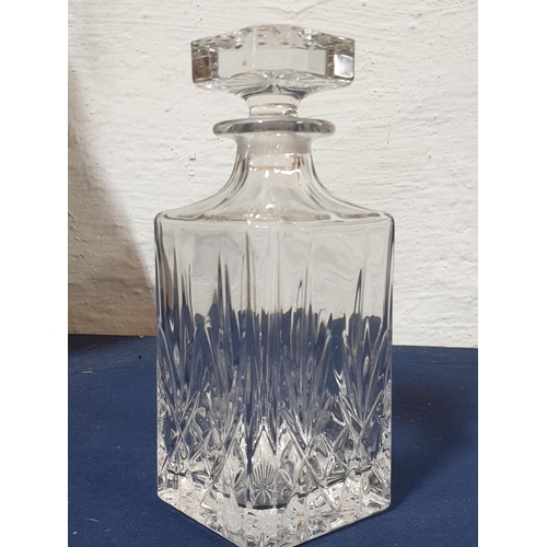 225 - Crystal Square Decanter for Whisky/Brandy with Stopper