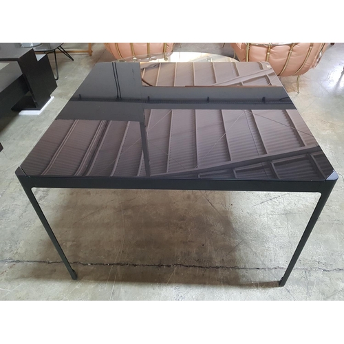 244 - Black Glass Top Square Ikea Dining Table (Approx. 110 x 110 x 74cm)