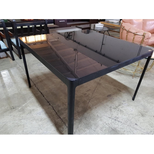 244 - Black Glass Top Square Ikea Dining Table (Approx. 110 x 110 x 74cm)