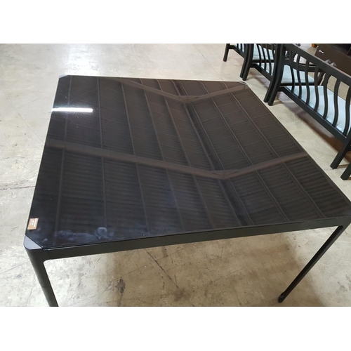 244 - Black Glass Top Square Ikea Dining Table (Approx. 110 x 110 x 74cm)