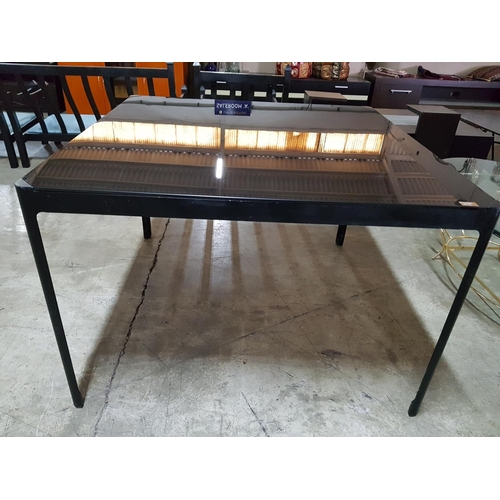 244 - Black Glass Top Square Ikea Dining Table (Approx. 110 x 110 x 74cm)