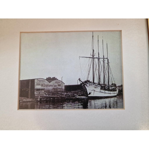 250 - Collection of 6 x Mounted & Framed Black & White Photos or Prints of Vintage / Early Boats or Ships,... 