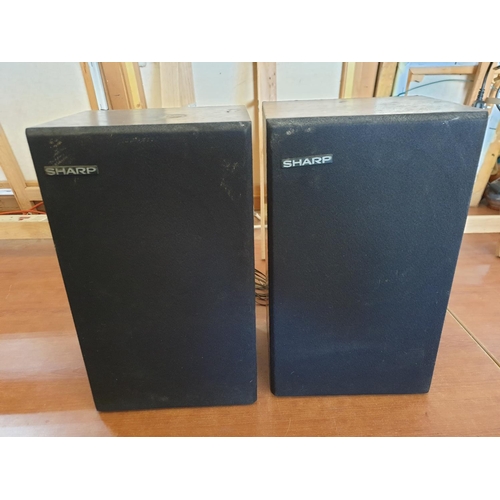 276 - Pair of Sharp CP-160E Speakers (22 x 37 x 18.5cm each), *Basic Test and Working*