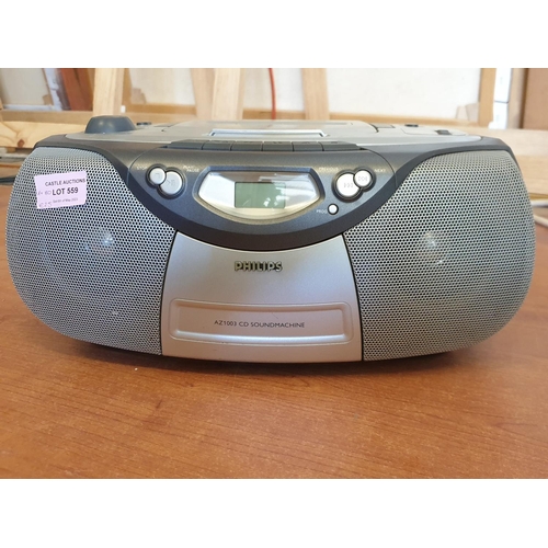 278 - Phillips AZ1003 CD Sound Machin Together with Huge Collection of All Kinds of Music (Approx 80pcs an... 