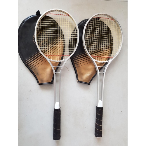 282 - 2 x Retro Style Tennis Racquets with Covers