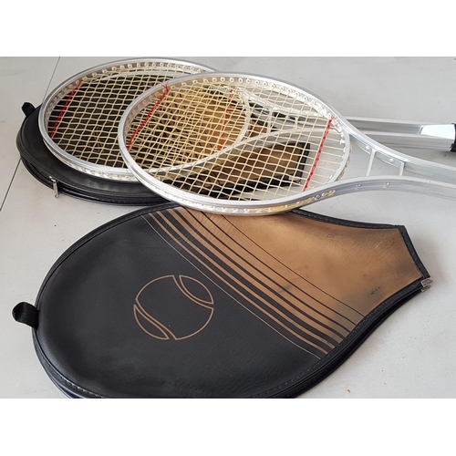 282 - 2 x Retro Style Tennis Racquets with Covers