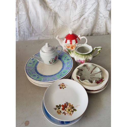 303 - Assorted Kitchen Items inc; Plates, Cake Plates, Pots etc