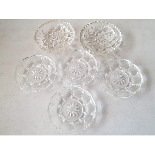 305 - Retro Cut Glass Collection Glassware; Mini Dishes, Candle Holders, Cups with Saucers etc