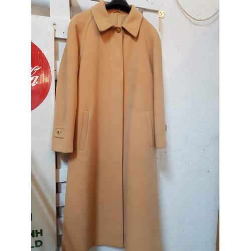 308 - Retro Classic Winter Long Beige Coat, (Pure New Wool) Size UK12/USA10/1-44/F