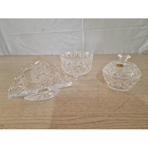 330 - Assorted Collection of Crystal Tableware Bohemia Style Napkin Holder, C.K. Crystal Czech Republic / ... 