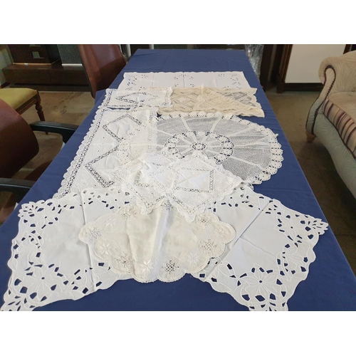 331 - Large Collection of Traditional Cotton, Hand Embroidered, Small Tablecloth, Napkins etc (10)