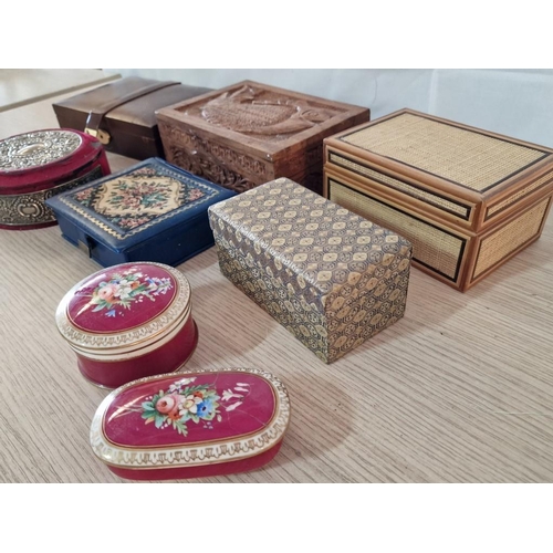 340 - Collection of 9 x Trinket / Jewellery Boxes in Various  Design and Material