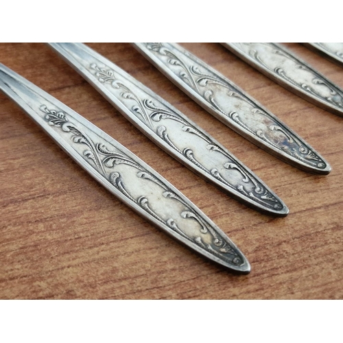 349 - Set of 6 x Silver Plated Dessert Forks with Decorative Handle (6)