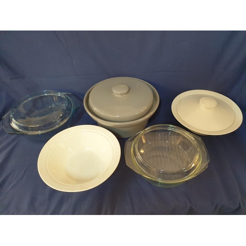 354 - Various of Oven Dishes with Lid inc Stoneware, Pyrex etc