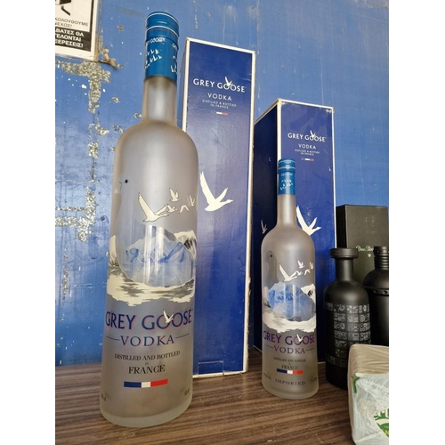 398 - Huge 'Grey Goose' Vodka Bottle (6Ltr), (Sadly Empty!), Together with 1.75Ltr Other, Various Empty Bo... 