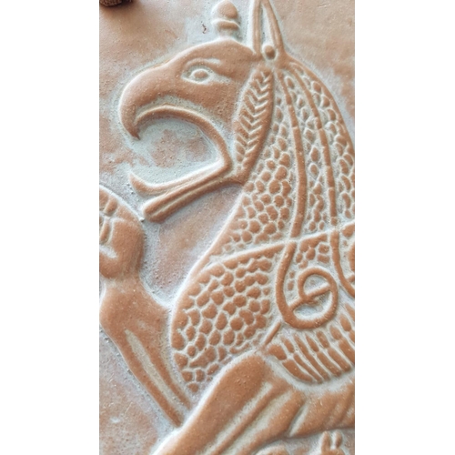 65 - 2 x Hand Made Terracotta Souvenirs Museum of Olympia, Ancient Greek Emblems; Griffin (12 x 13cm) and... 