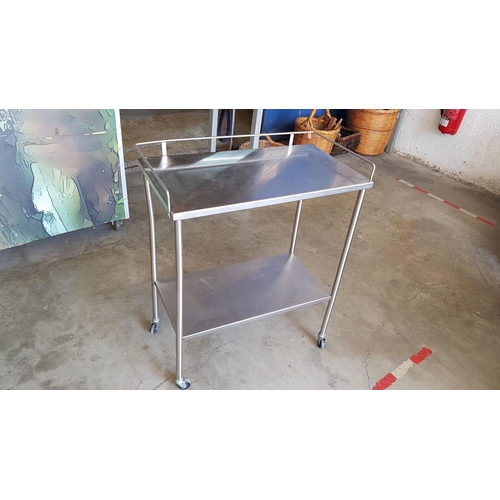 85 - Stainless Steel 2 - Tier Multifunction Trolley / Kitchen / Hospital / Out in Door On Wheels (78 x 41... 