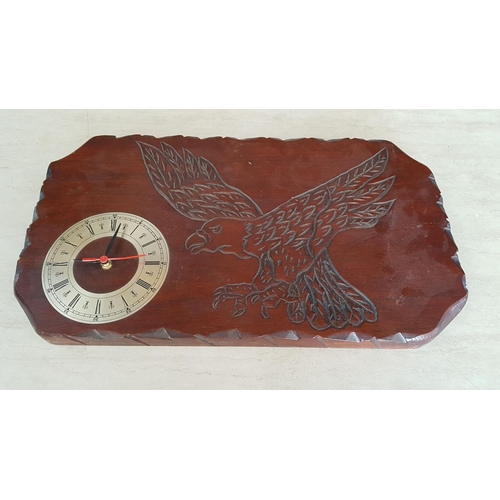 525 - Animal Pattern Hand Craft Wall Clocks; 2 x Wooden/Metal 