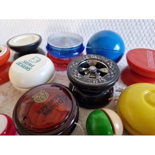 36 - Collection of Assorted YoYos, Including Vintage and Novelty Examples