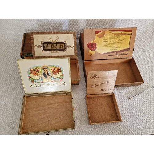 45 - Collection of 6 x Vintage Assorted Wooden Cigar Boxes, (some a/f), (6)