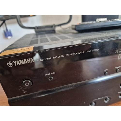 315 - Yamaha AV Receiver (Model: RX-V373), * Basic Test and Turns On *, with Remote Control, Together with... 