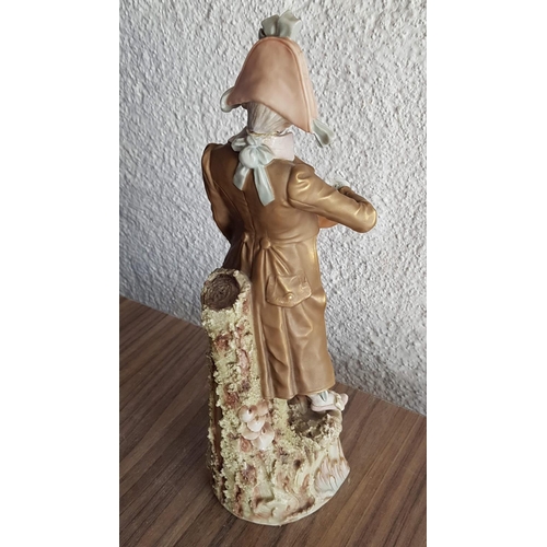 130 - Antique Royal Dux Bohemia Austria (Circa 1890) Art of Musician Figurines (H:35cm)