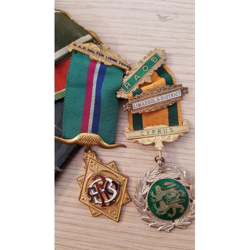 145 - Collection of Assorted Vintage Royal Ancient Order of Buffalos Medal and Masonic Ribbons, Incl. 3 x ... 