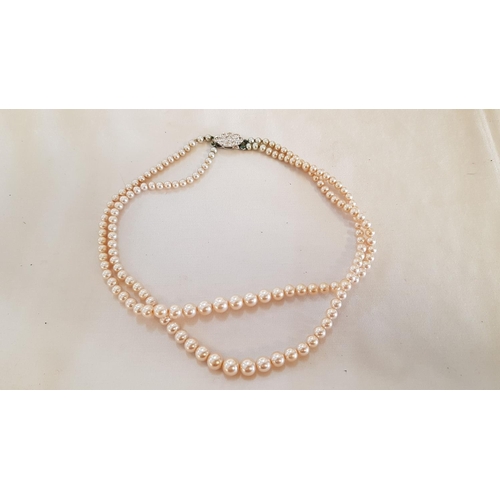 170 - Double String of Vintage Pearl Necklace (L:37.5cm)