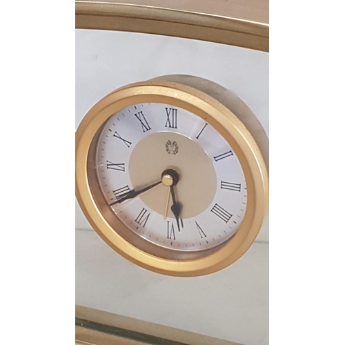 173 - Retro Clocks inc; Brass Effect / Glass and Black / White