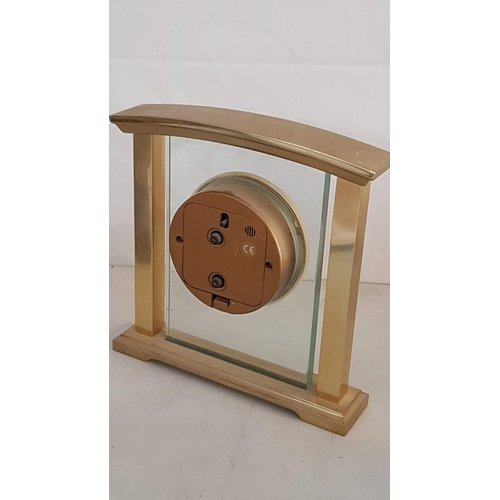 173 - Retro Clocks inc; Brass Effect / Glass and Black / White