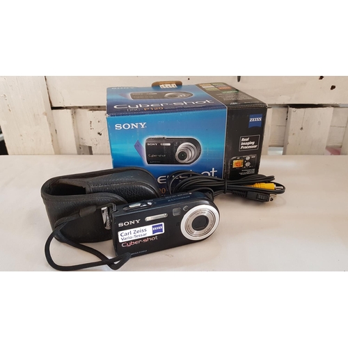 215 - Sony Cyber, Shot DSC-P120 Digital Camera (Un-Tested) Together with Various Memory Cards and Extra So... 