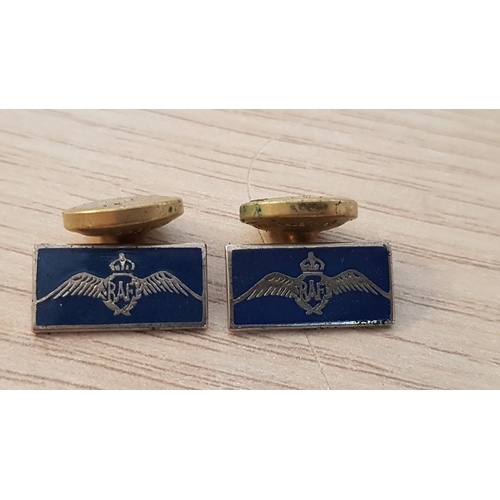 234 - 3 x Pairs of Cufflinks; RAF, DHL Express Club and 'Bullseye / Target' Round Ones, (3)