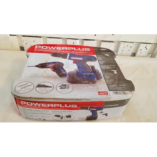 238 - Power Plus Set Cordless Screwdriver & Drill (POW345 and POW3064), (Un-Tested, A/F) in Metal Box