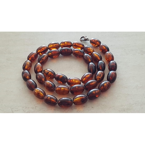 55 - In Amber Tone Retro Necklace (L:61cm)