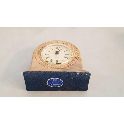 57 - Aysley Portlandware Clock (11.5 x 11.5 x 5cm), (Un-Tested)