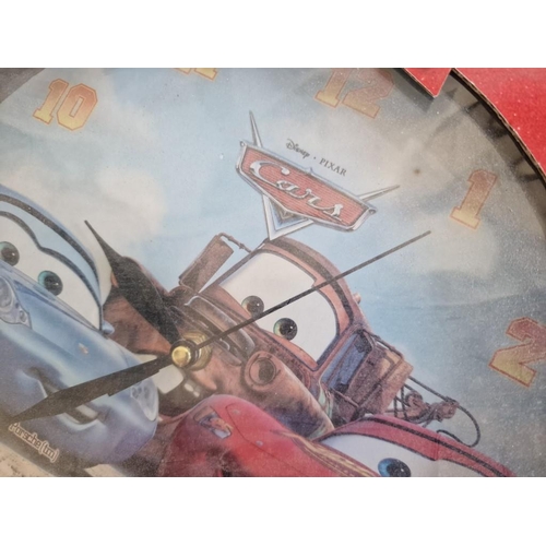 144 - Wall Clock with Ferrari F40 (Approx. 35.5 x 28cm), Together with Disney Pixar 'Cars' Wall Clock in B... 