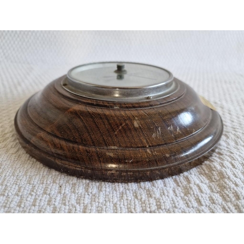 Vintage Sb Smiths Shortland Barometer Set In Round Oak Surround Made