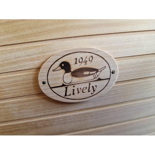 148 - 'Lively Interior Good' Wall Mounted Solid Wood Key Box / Cupboard with 'Bridgestone' Stamped on Fron... 