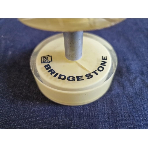 149 - Vintage Bridgestone Butane Gas Table Lighter, Eames Style, in Pale Yellow Colour