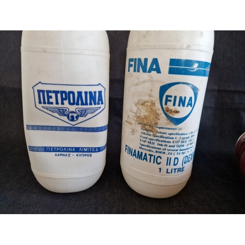 156 - 'Molis' Fire Extinguisher in Original Box, Together with 'Petrolina' and 'Fina' 1 Ltr Bottles (empty... 