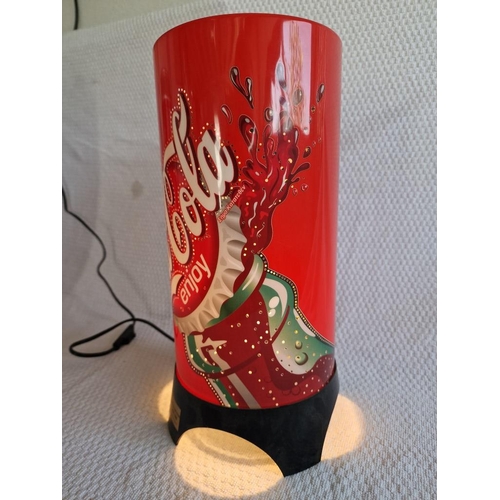 160 - Coca Cola Lamp / Light with Revolving Inner Cylinder and Pierced Perspex Advertising Exterior, (Appr... 