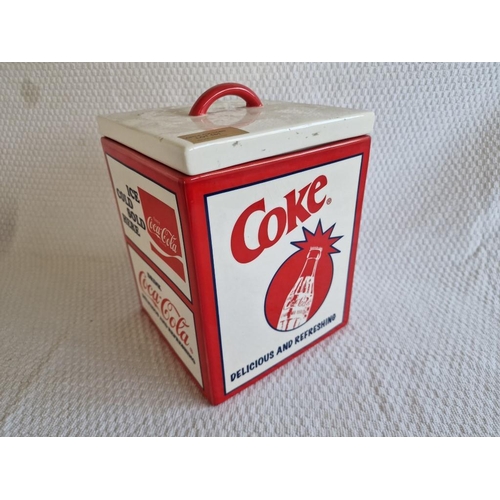 161 - Coca Cola Pacific Enterprise Porcelain Lidded Canister, (Approx. 17 x 17 x 21cm)