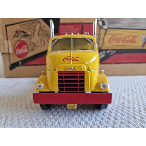 163 - 1/25 Scale Die Cast Model of Coca Cola Tractor-Trailer (Model: H852, Yellow 1954 GMC 950 Diesel) in ... 