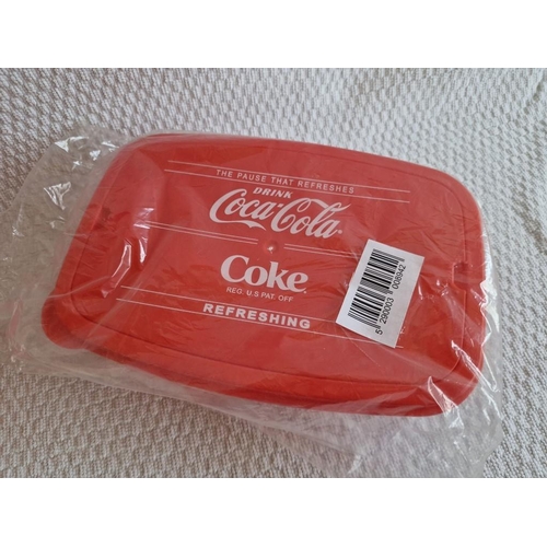 165 - 3 x Collectable Coca Cola Items; 2016 Football (looks unused), Tupperware / 2-Part Lunch Box and 201... 