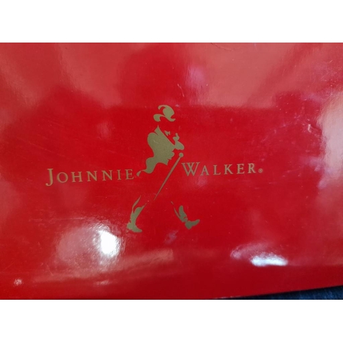 169 - Graduating Set of 3 x White Metal 'Johnnie Walker' Dishes in Red Box