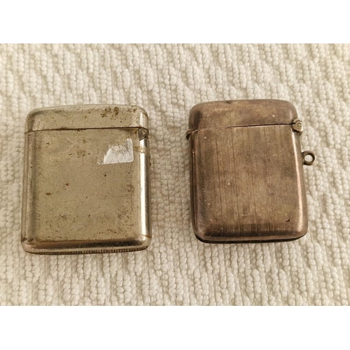 101 - Vintage Sterling Silver Vesta (Match Box Case), Together with One White Metal Vesta with Queen Victo... 