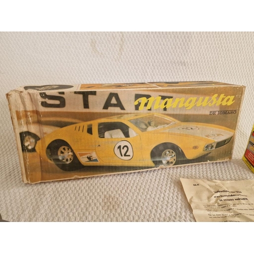 107 - Vintage 'Piko Spielwaren' Battery Operated Remote Control Toy Car, De Tomaso Mangusta, 1:12, with Or... 