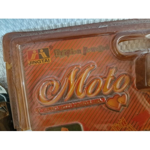 108 - Collection of Vintage Toys; Jingtai Friction Powered 'Moto' (Girl on Moped) in Packaging, Together w... 