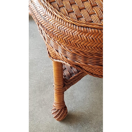 118 - Fiddlehead Style Wicker Oval Coffee Table (79 x 49 x 48cm)